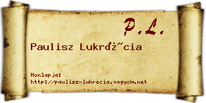 Paulisz Lukrécia névjegykártya
